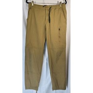 Free Assembly Pants Mens Medium‎ Brown Jogger Khaki Cotton Spandex Elastic Waist